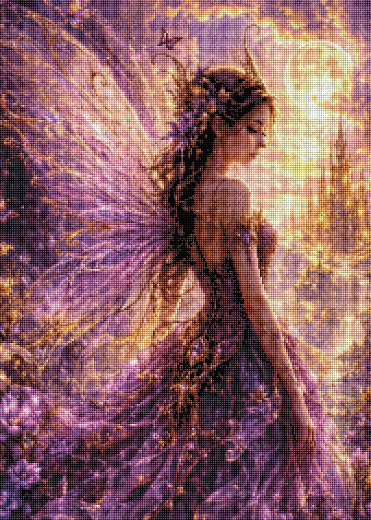 Diamond Painting Fata della luna nell'incanto dorato