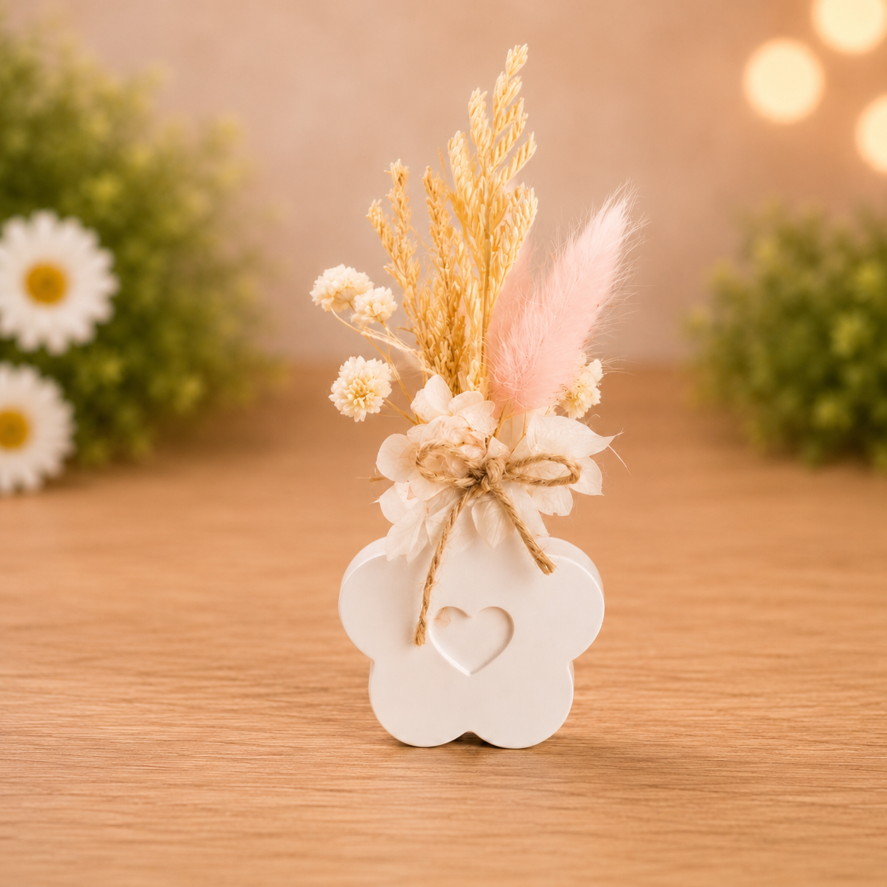 Blütenvase mit Trockenblumen