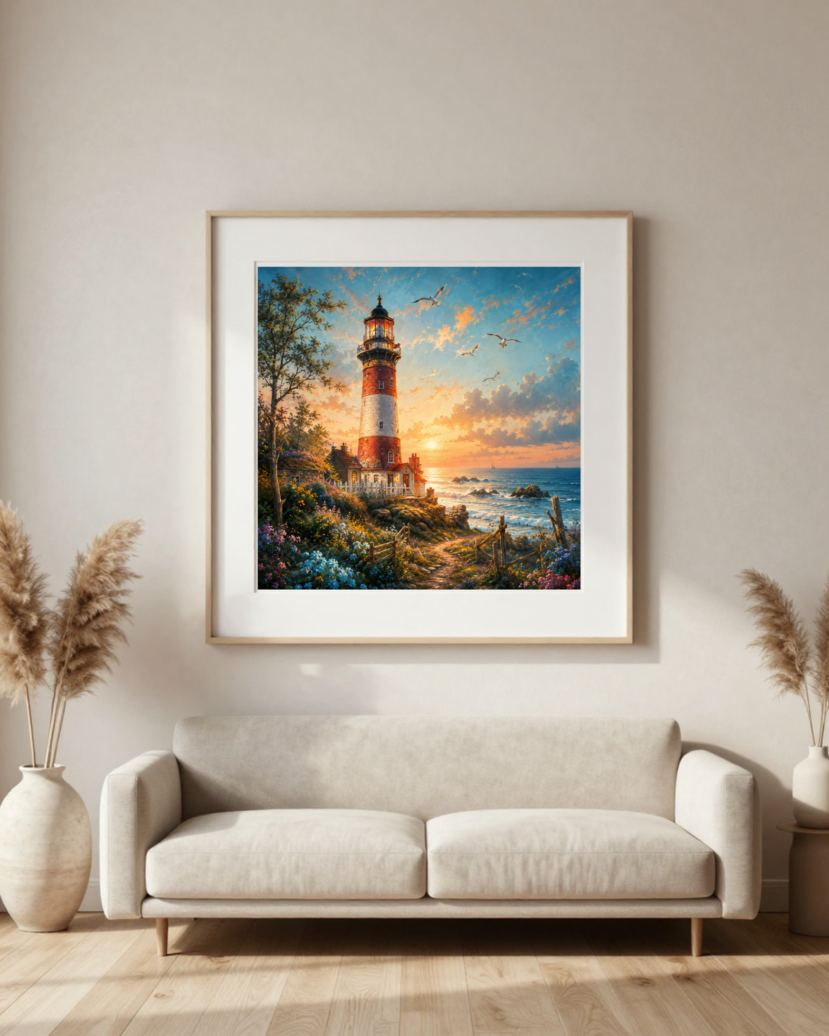 Diamond Painting Faro sul mare dorato