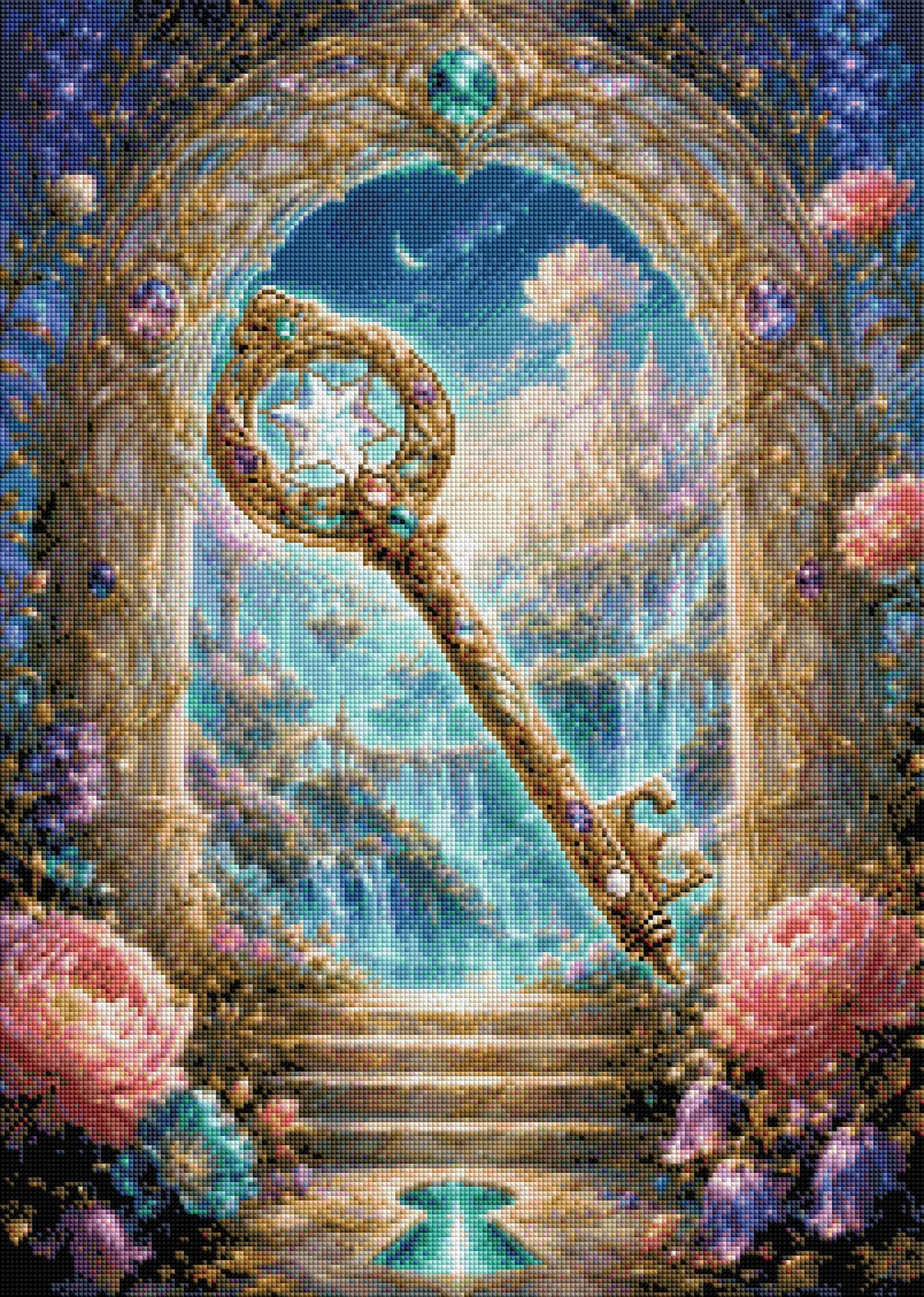 Anteprima di stampa – Non ancora realizzato: Diamond Painting Chiave del regno fatato luminoso (NK-025)