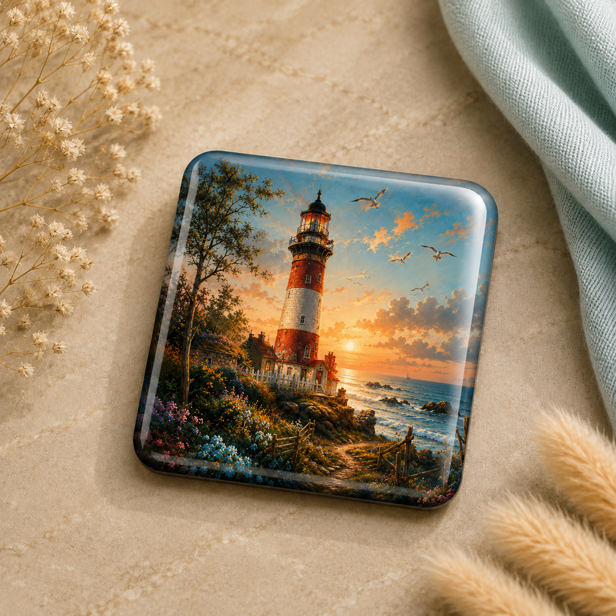 Coverminder - Leuchtturm am goldenen Meer