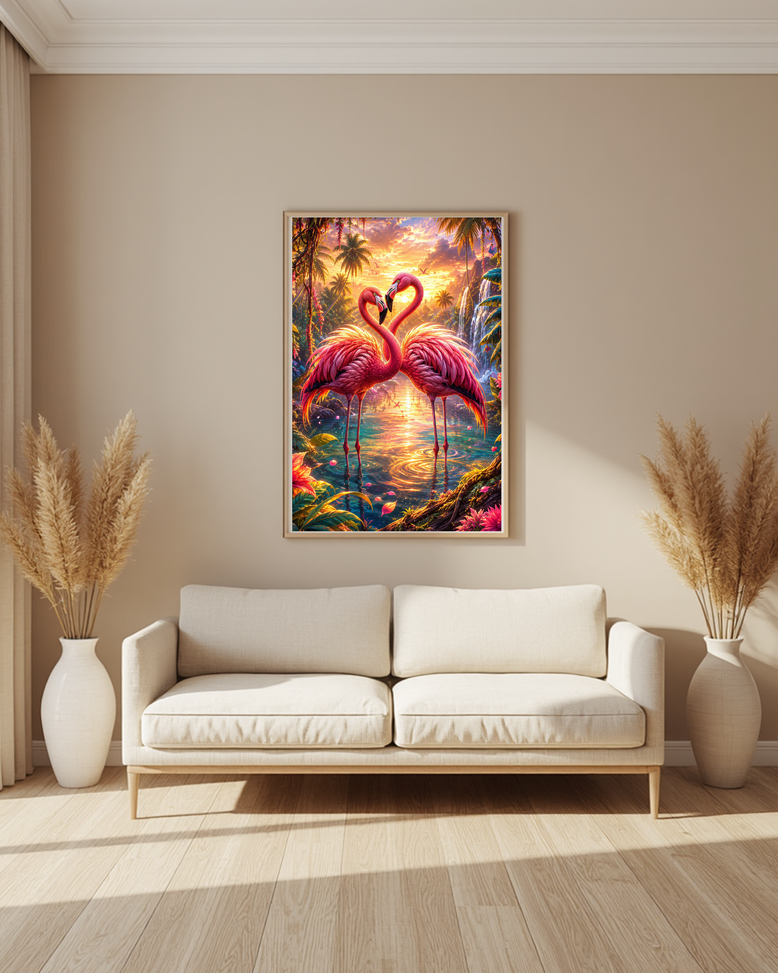 Diamond Painting Flamingos in Liebe