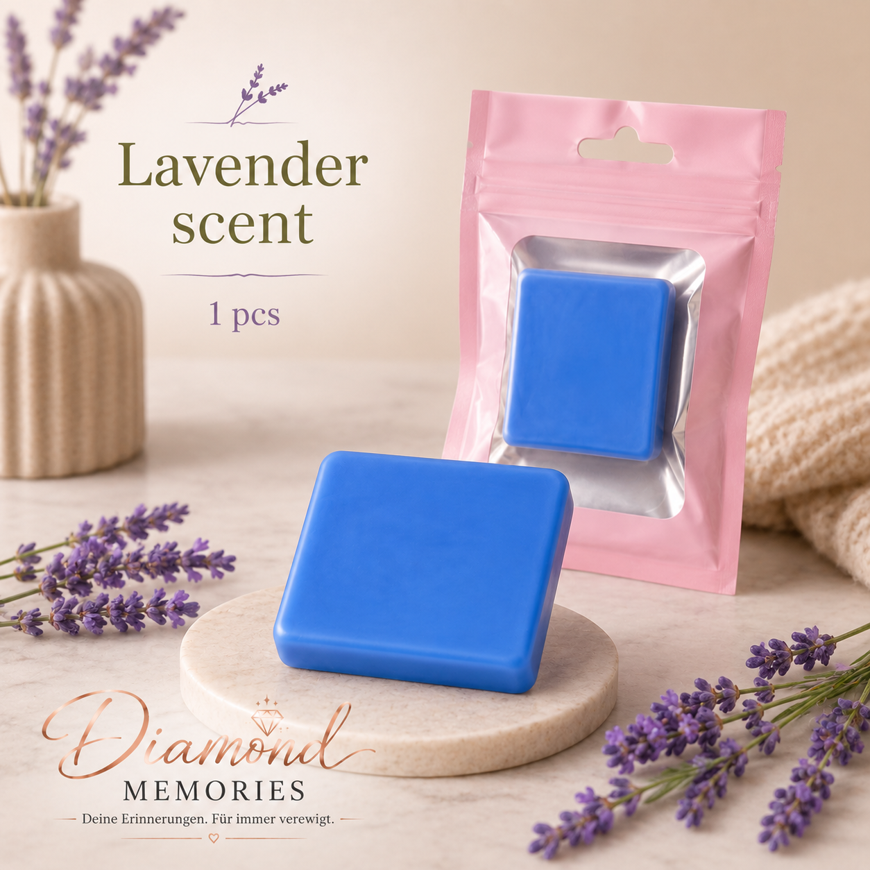 Diamant Malerei Putty mit Lavendelduft, weiche Klebemasse für präzises Anbringen der Diamanten, in Violett.