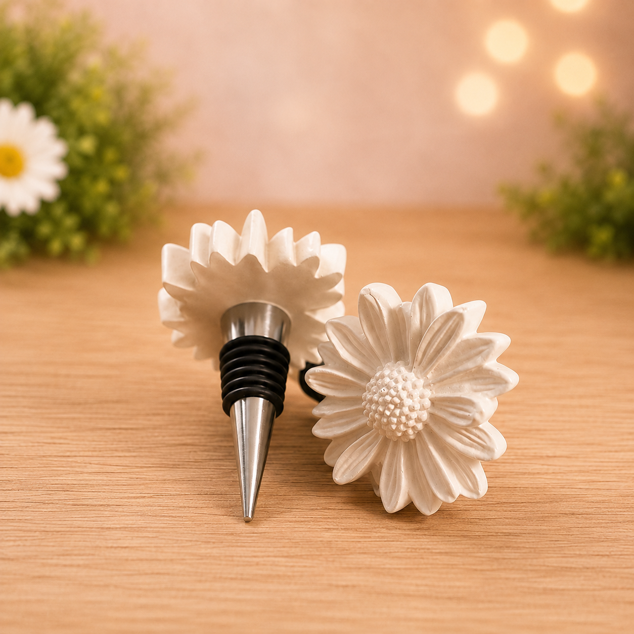 Flaschenverschluss "Blume" mit Edelstahlverschluss