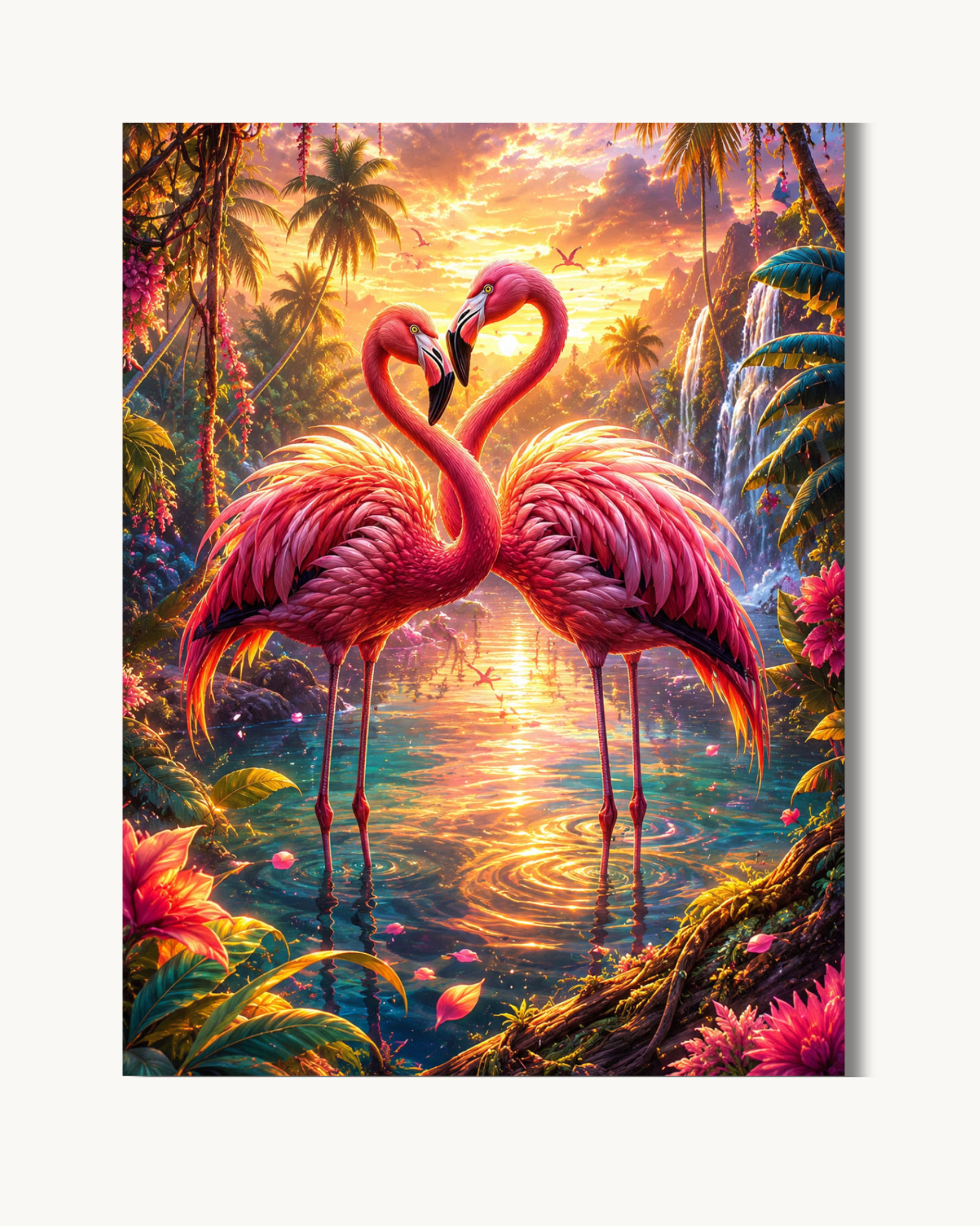 Diamond Painting Flamingos in Liebe
