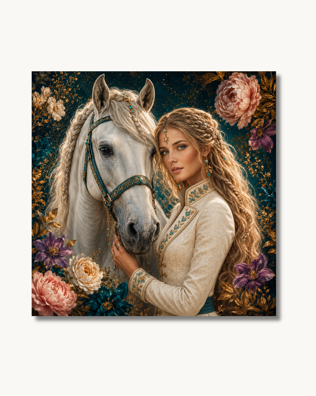 Diamond Painting Seelengefährten im Blütengold