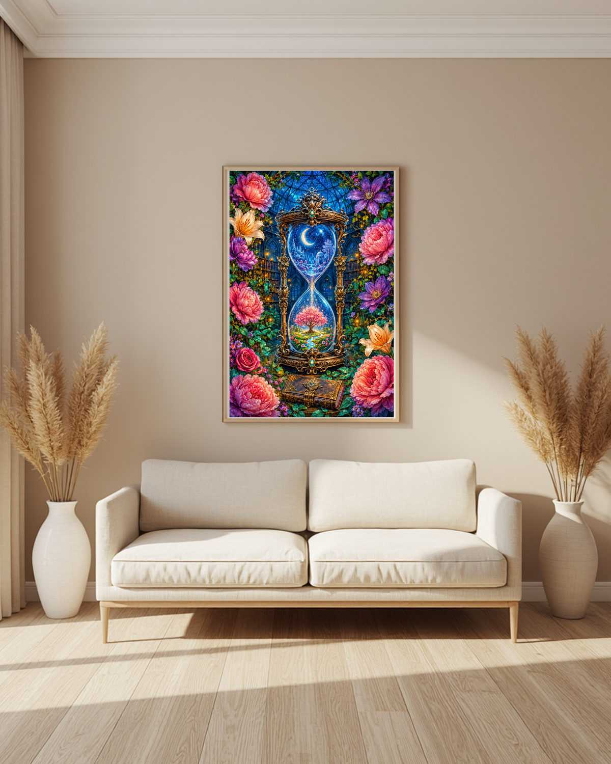 Diamond Painting Die Sanduhr der ewigen Blüte