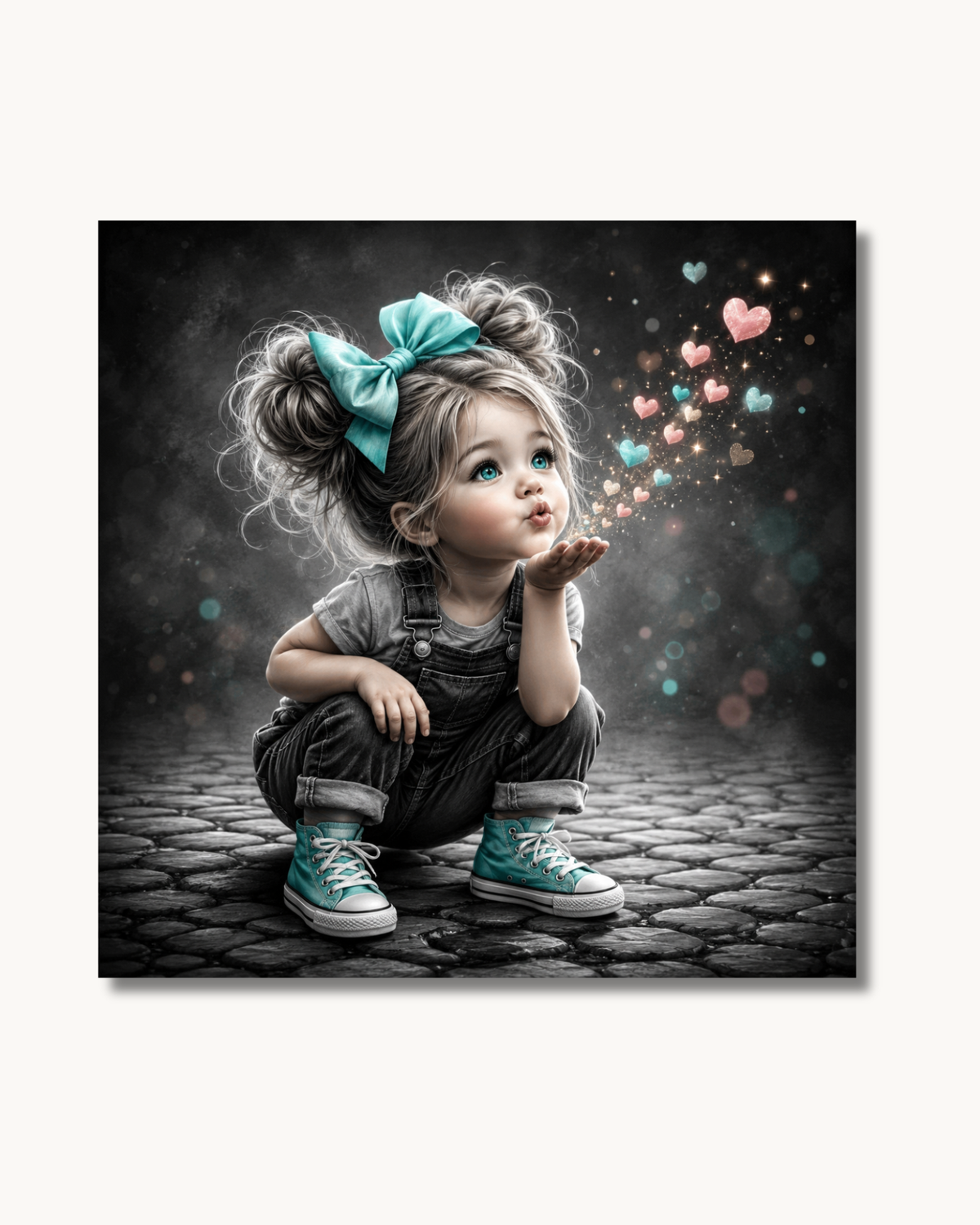 Diamond Painting Ragazza con cuori luminosi