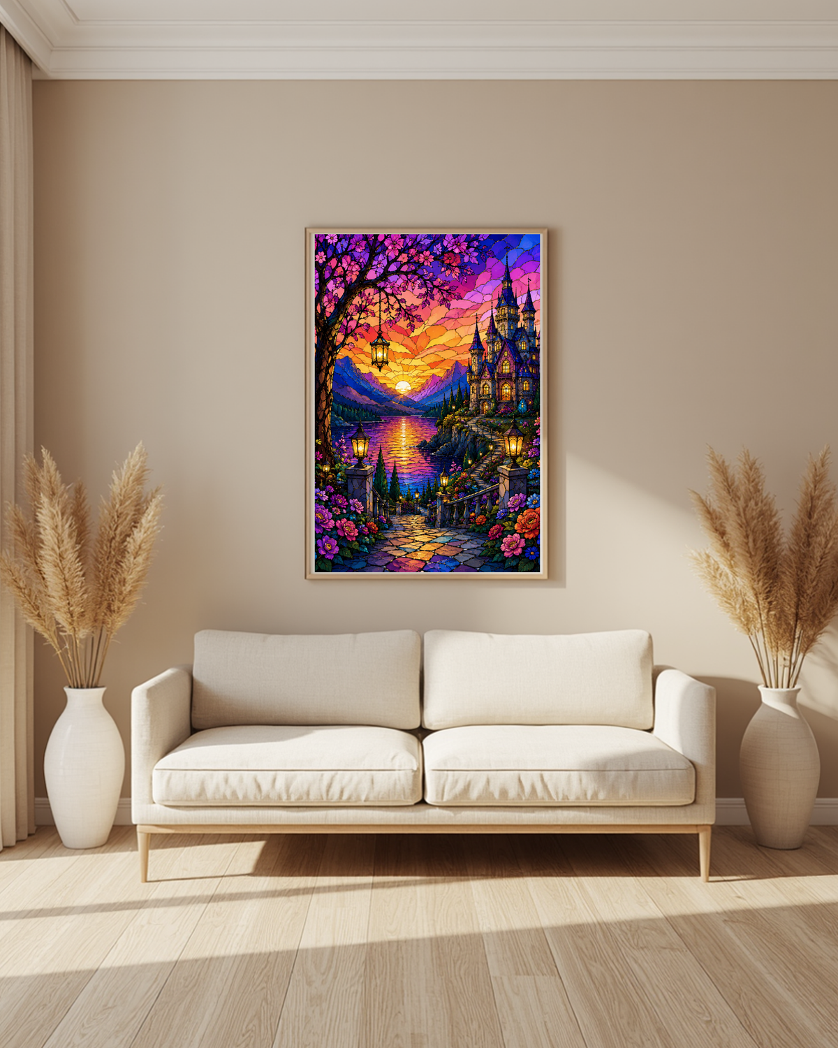 Diamond Painting Schloss der leuchtenden Farben