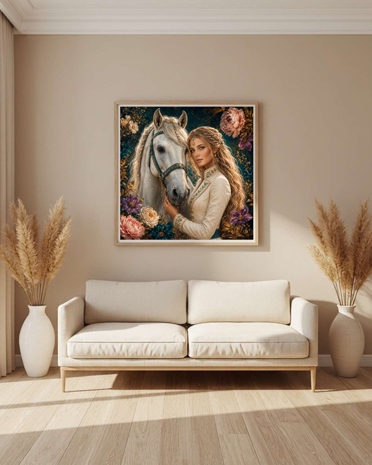 Diamond Painting Seelengefährten im Blütengold