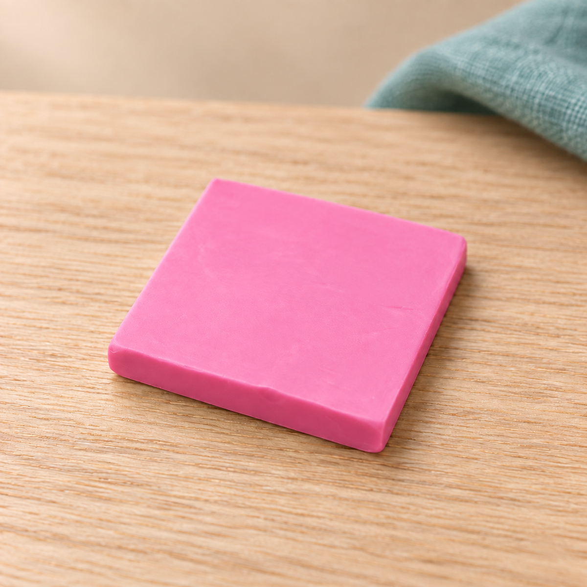 Putty Diamond Painting al profumo di fragola su legno chiaro.